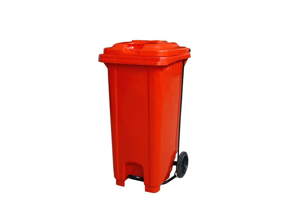Wheeled Dust Bins - Hdpe, 80-120-240 Litres Capacity, Green-red-blue-yellow-black Colors, Pedal Operation For Waste Collection