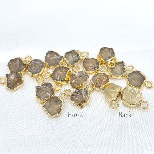 Same As Photo 8-10mm Size Raw Citrine Electroplated Pendant