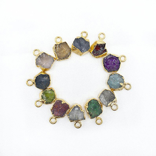 Same As Photo 8-10mm Size Raw Citrine Electroplated Pendant
