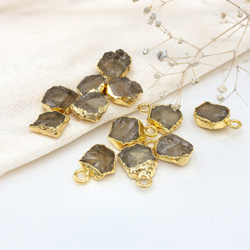 Same As Photo 8-10mm Size Raw Citrine Electroplated Pendant