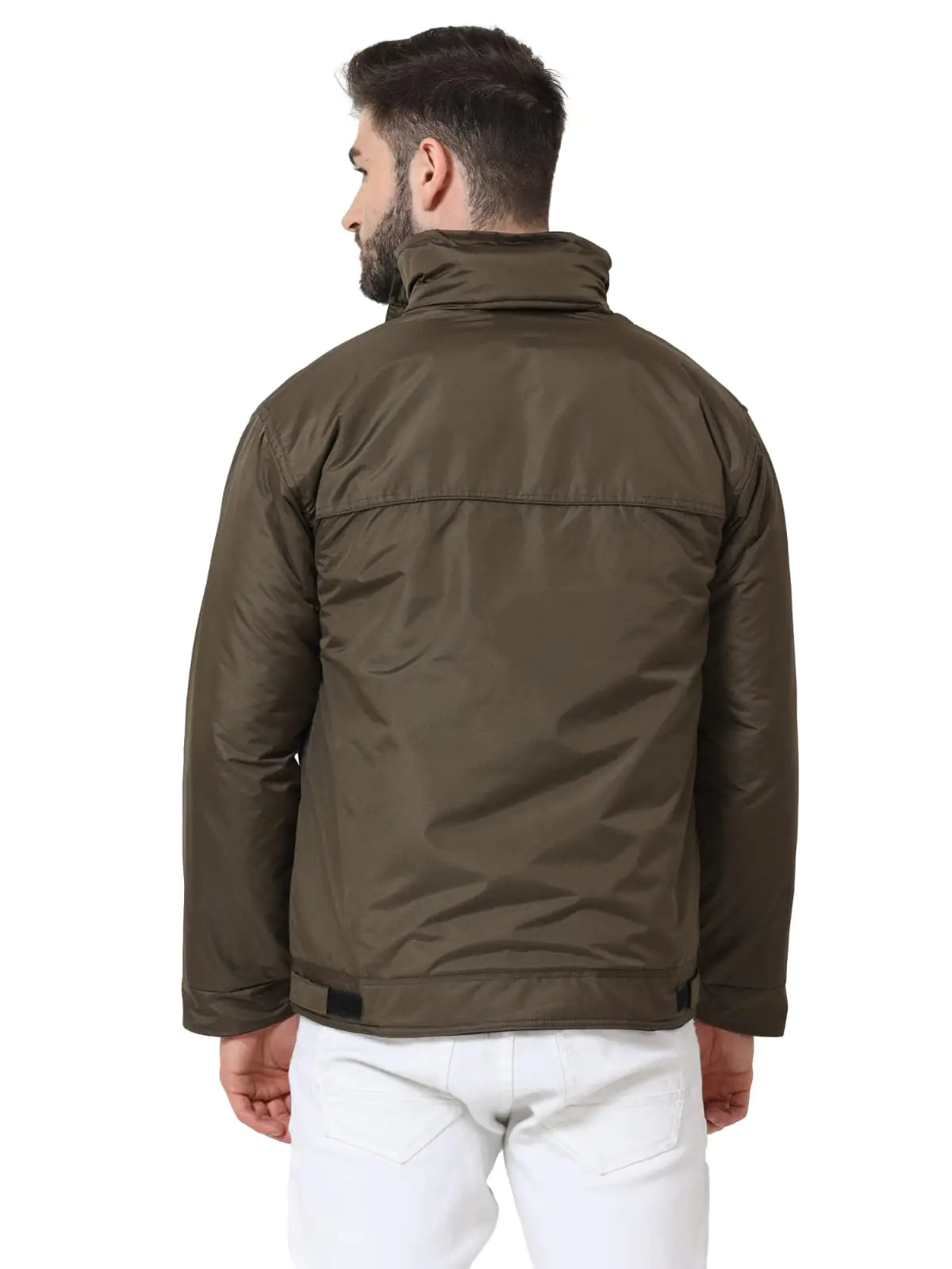 Olive Solid Bomber Reversible Jacket