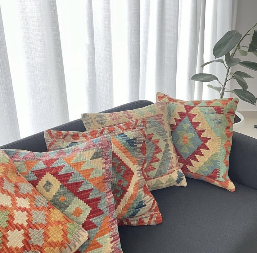 Cushion Covers - 100% Hand Woven Woollen, Jute & Cotton, 16"x16", 18"x18", 24"x24" | Customized Colors, Printed Pattern, Zipper Closure, Decorative Square Shape