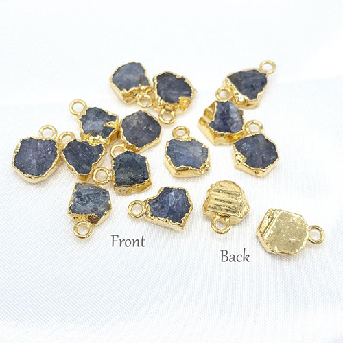 Same As Photo 8-10mm Size Raw Tanzanite Electroplated Pendant