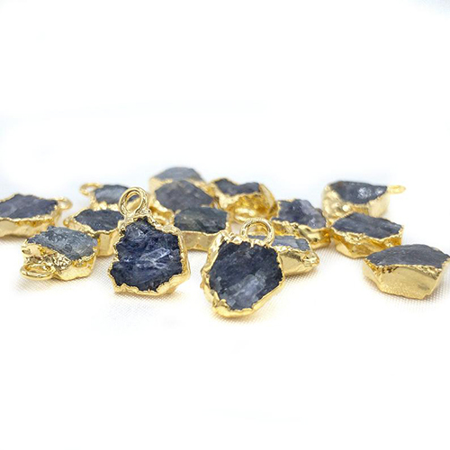 Same As Photo 8-10mm Size Raw Tanzanite Electroplated Pendant