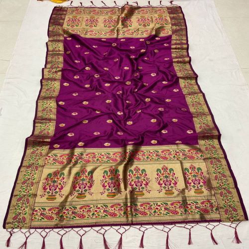 Gold Jari Dupatta - 2.5m Soft Silk And Jari Fabric, Off-white With All Over Butti And Parrot Pattern | Ideal For Traditional Attire And Festivals