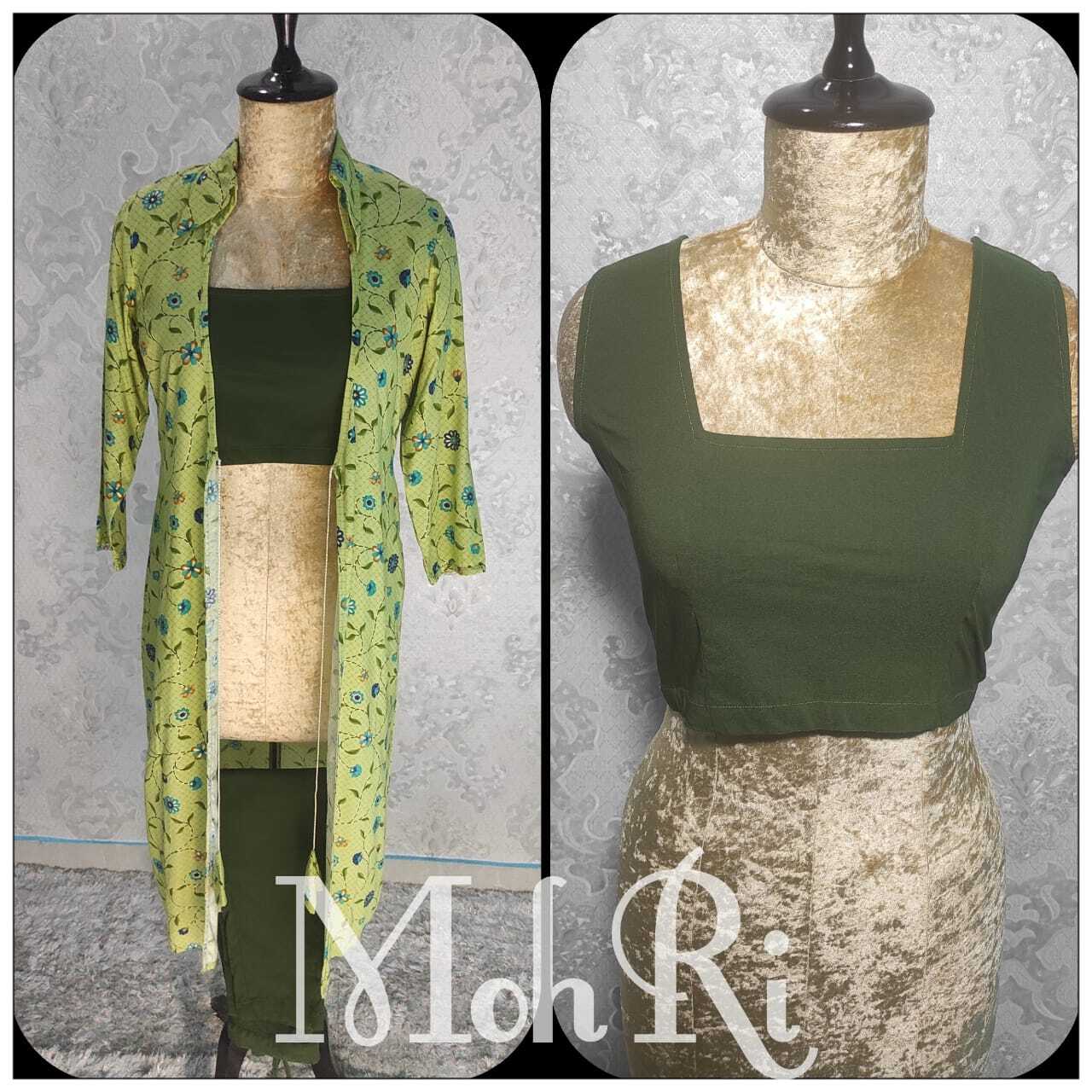 Shrug With Crop Top And Pant Size: Large