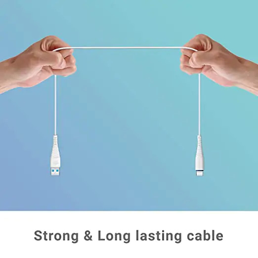 Zebronics Zeb-ucc101 Type C Cable - Pvc Material, 1 Meter Length, White Color | Fast Charging Up To 2a, Durable, Reliable Sync, 1-year Warranty