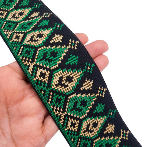 Black-Multicolor Colored Border Lace