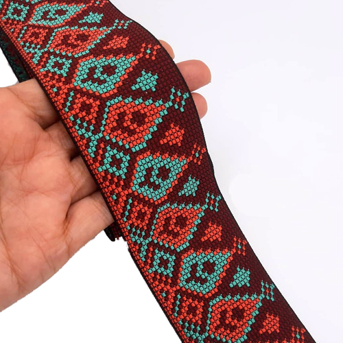 Brown-multicolor Multicolored Border Lace