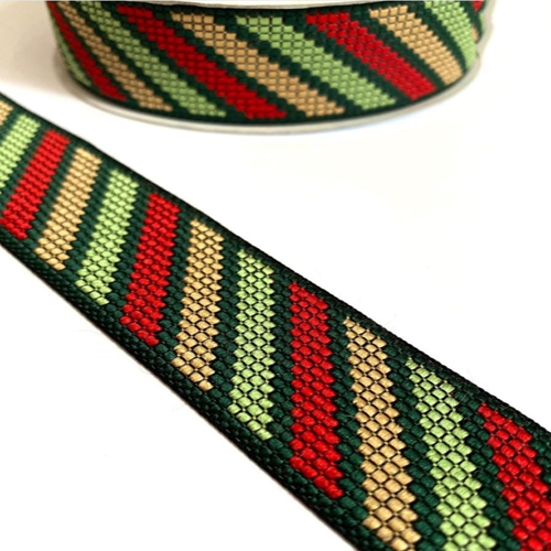 Modern Border Lace - Nylon, 9 m Length | Black-Multicolor Embroidered Design, One-Sided Finish