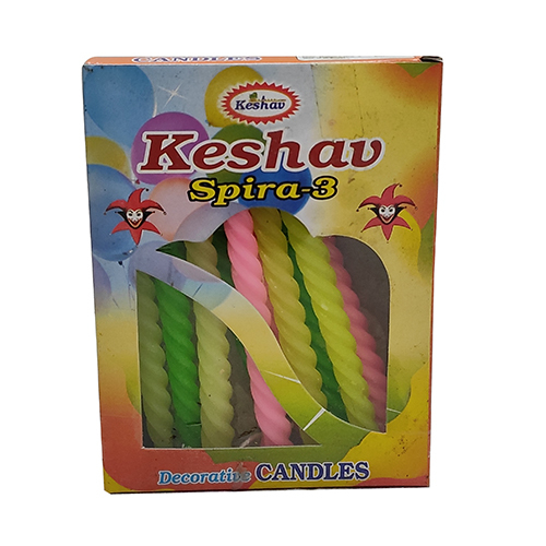 मल्टीकलर केशव सर्पिल मोमबत्तियां