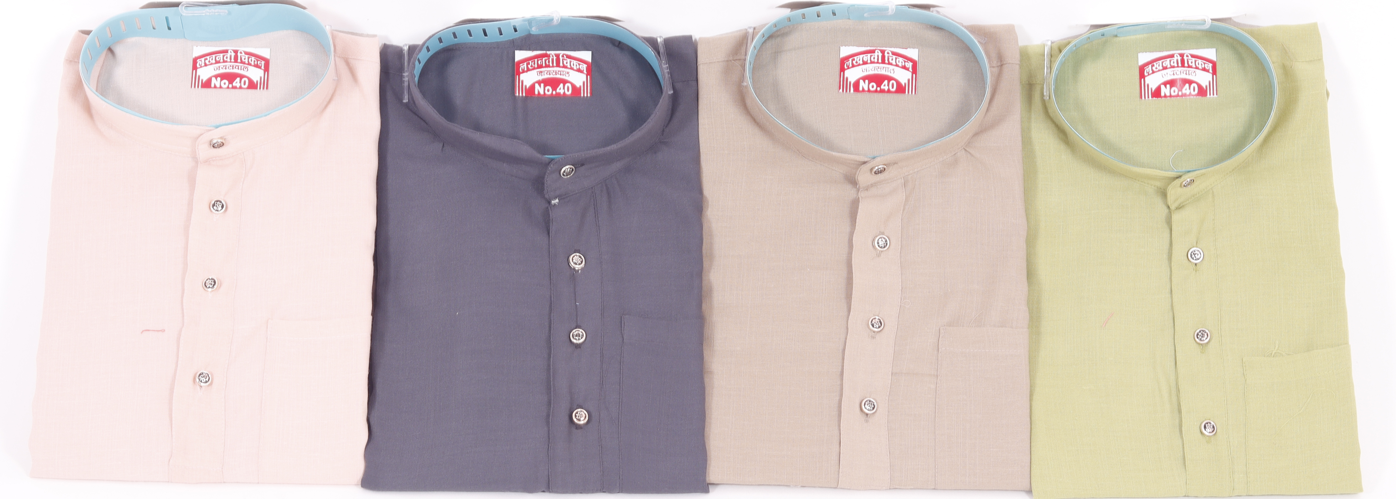 Organic Cotton Kurta - Soft Orange 38-44 Inch, Mandarin Collar, Long Sleeves, Breathable & Quick Dry For Spring & Summer Wear