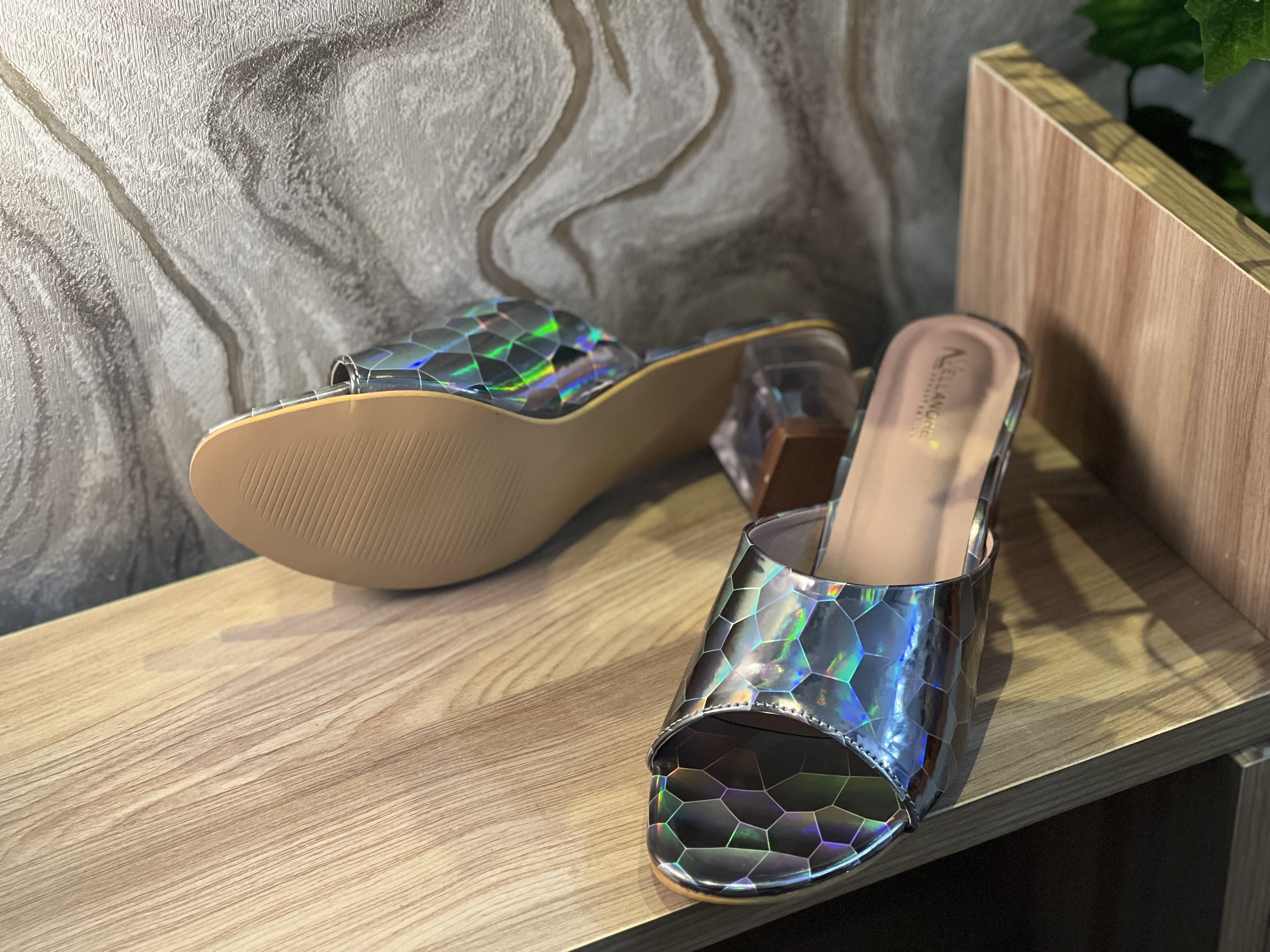 Shine Slipper - Other Material, Size 4 To 8, Grey Color | Flip Flop Style, Tpr Outsole, Unique Design, Sequins Closure, 1 Year Warranty