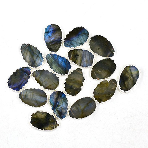 Charms Labradorite Gemstone Gold Electroplated Pear Shape Slices Pendant