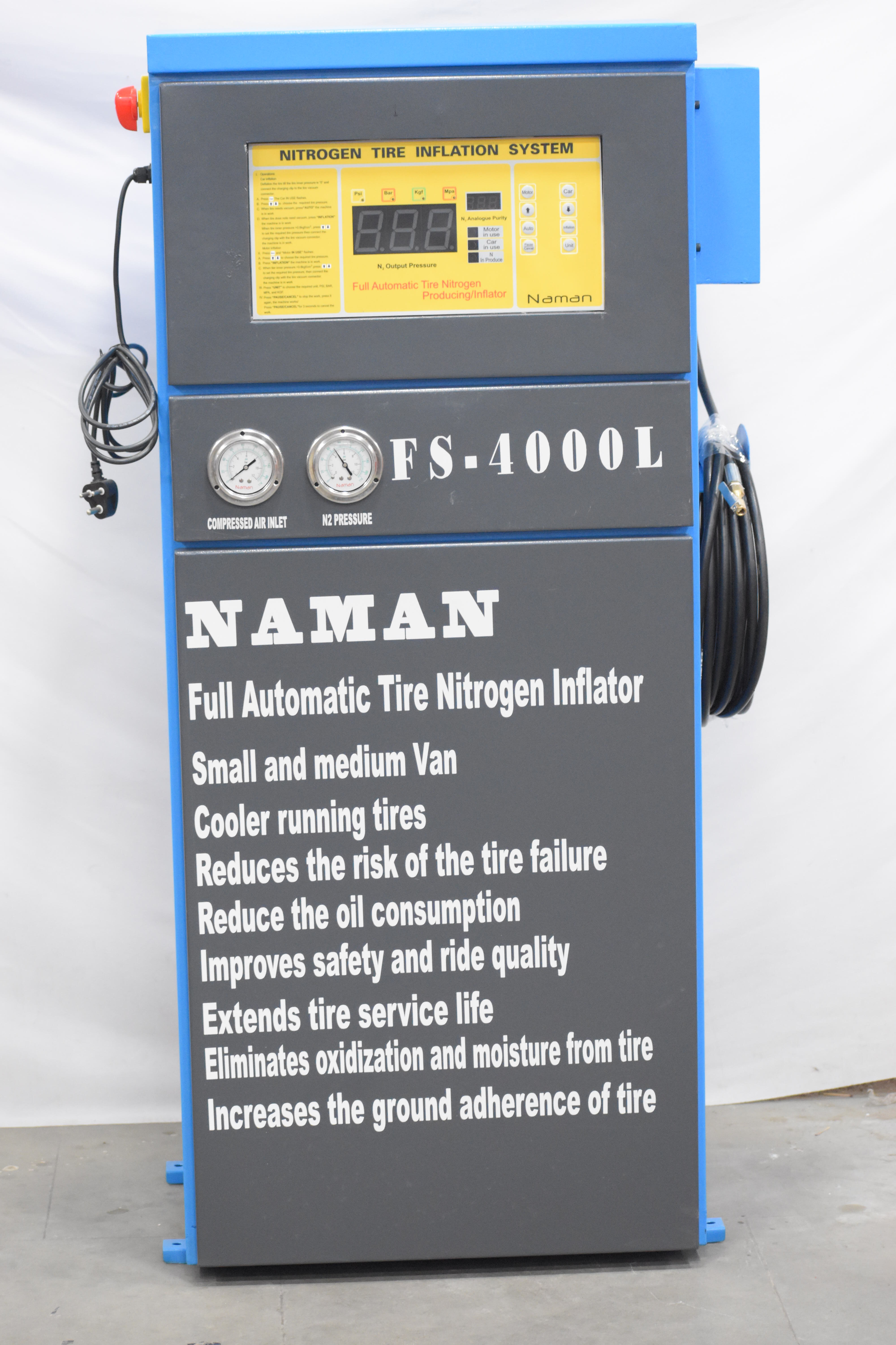Nitrogen Tyre Inflator Machine Used For: Industrial