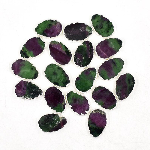 Charms Ruby Zoisite Gemstone Gold Electroplated Pear Shape Slices Pendant