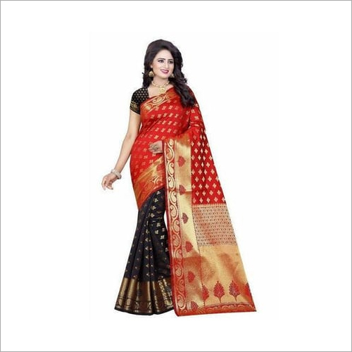 Party Wear Multicolor Printed Silk Banarasi Saree
