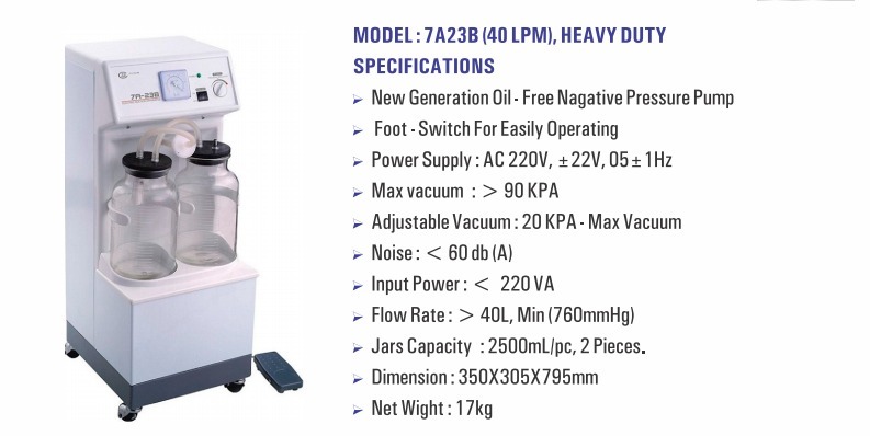 40 Lpm Suction Machinev (Yuwell) - Material: Powder-coated Metal & Plastic Body