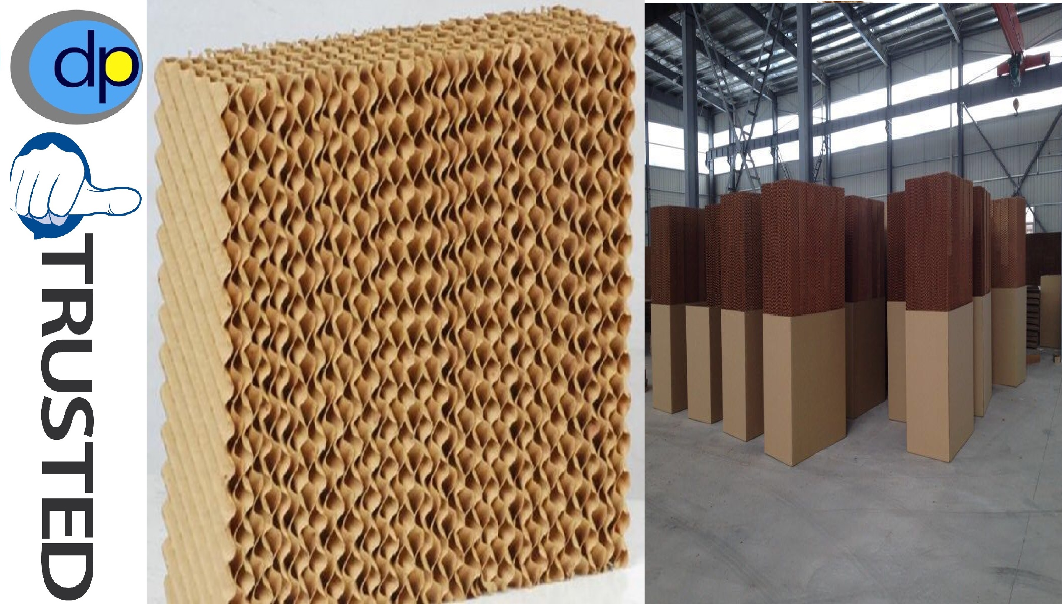 Air Washer Evaporative Cooling Pad - Multiple Dimensions (600x600mm To 1800x600mm) | Ideal For Livestock, Greenhouses, Industrial Applications, Economical Brown Material