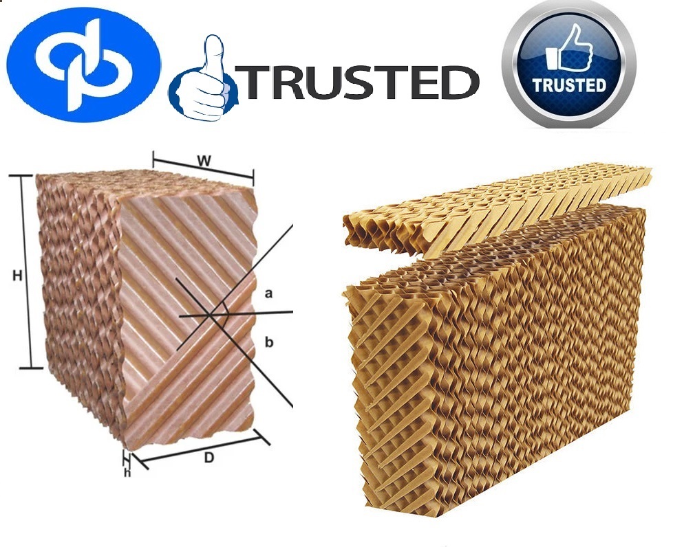 Air Washer Evaporative Cooling Pad - Multiple Dimensions (600x600mm To 1800x600mm) | Ideal For Livestock, Greenhouses, Industrial Applications, Economical Brown Material