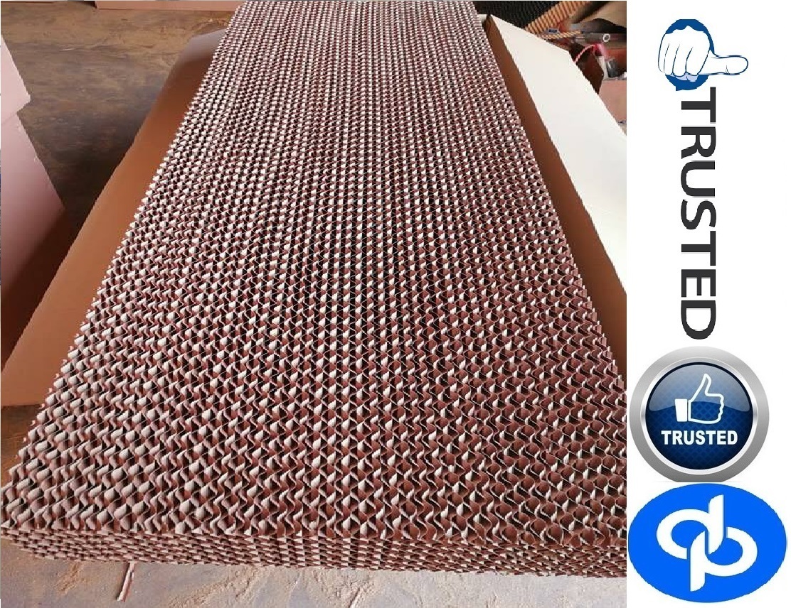 Air Washer Evaporative Cooling Pad - Multiple Dimensions (600x600mm To 1800x600mm) | Ideal For Livestock, Greenhouses, Industrial Applications, Economical Brown Material