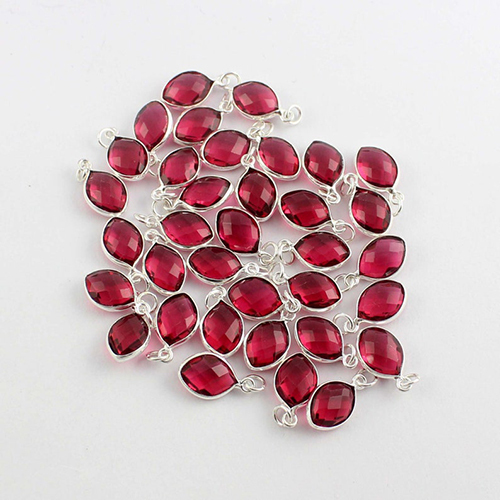 Ruby Light Quartz Gemstone Gold Vermeil Marquise Shape 9x12mm Pendant - Jewelry Type: Charms