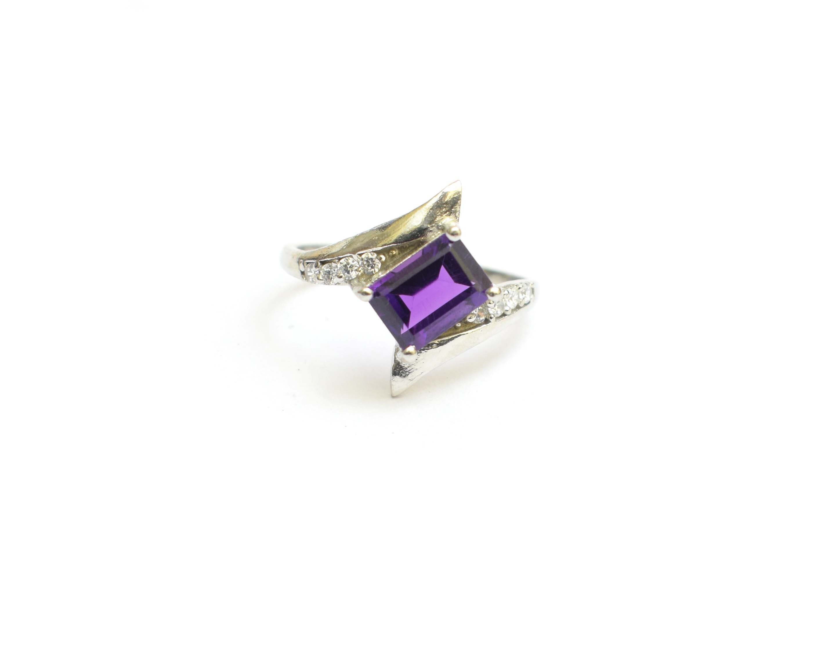 925 Sterling Silver Multi Gemstone Cz Ring