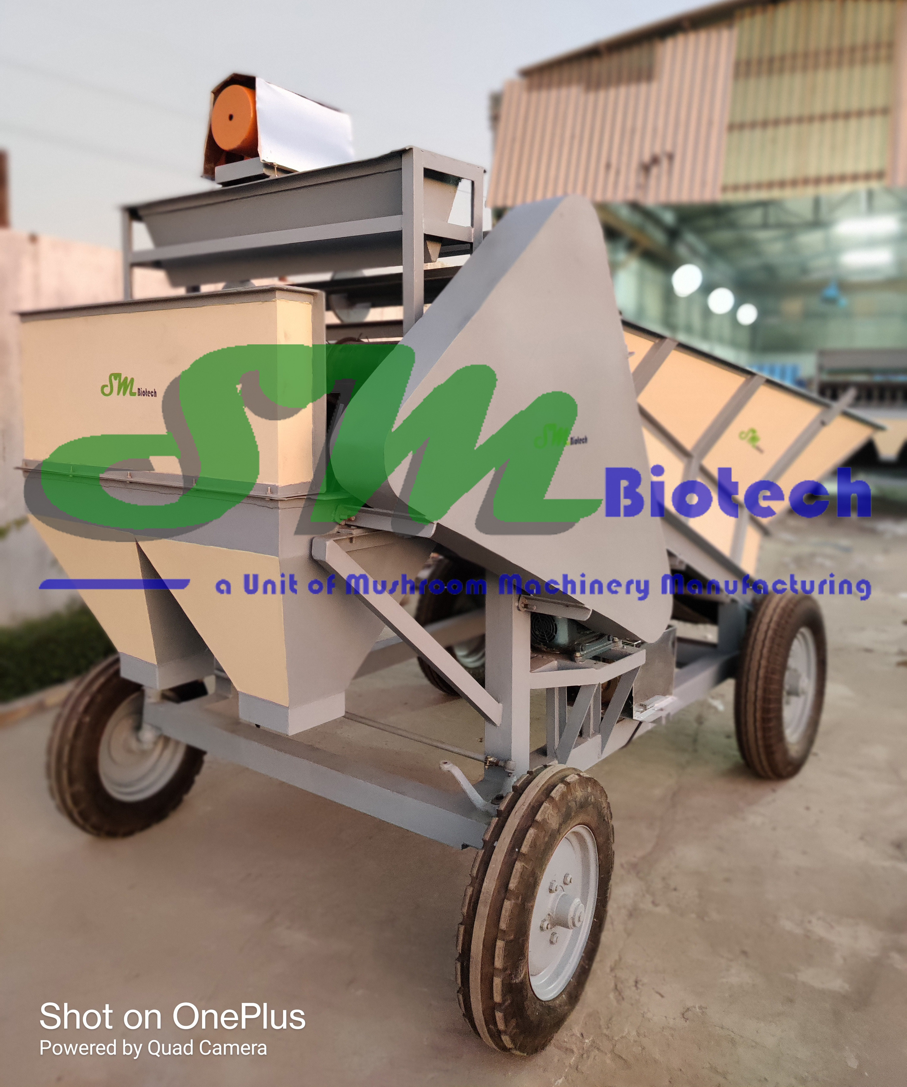 Mushroom Spawning Bag Filling Machine - Color: Yellow-green