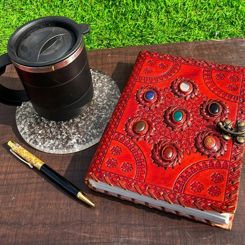 प्राकृतिक उपचार रत्न 7 चक्र स्टोन डेयरी क्रिस्टल नोटबुक आकार: अलग आकार