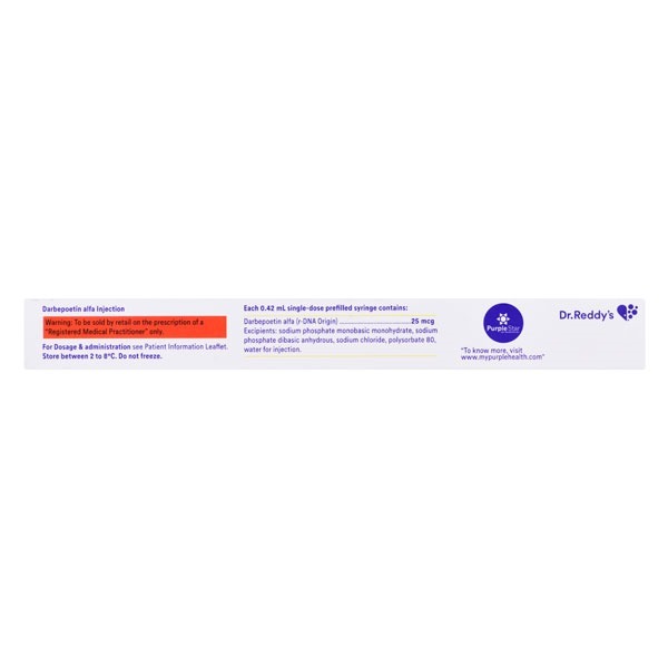 Cresp 25 Injection - Darbepoetin Alfa 25mcg, Liquid Form For Anemia Treatment Due To Chronic Kidney Disease And Cancer Chemotherapy, Requires Doctor's Supervision