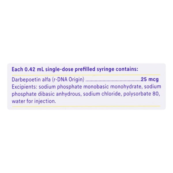 Cresp 25 Injection - Darbepoetin Alfa 25mcg, Liquid Form For Anemia Treatment Due To Chronic Kidney Disease And Cancer Chemotherapy, Requires Doctor's Supervision