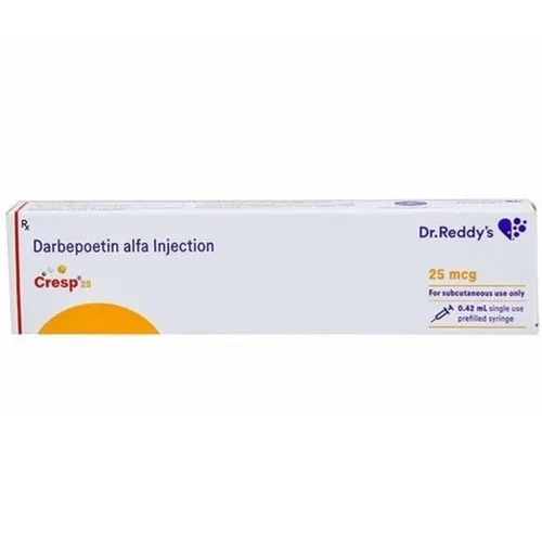 Cresp 25 Injection - Darbepoetin Alfa 25mcg, Liquid Form For Anemia Treatment Due To Chronic Kidney Disease And Cancer Chemotherapy, Requires Doctor's Supervision