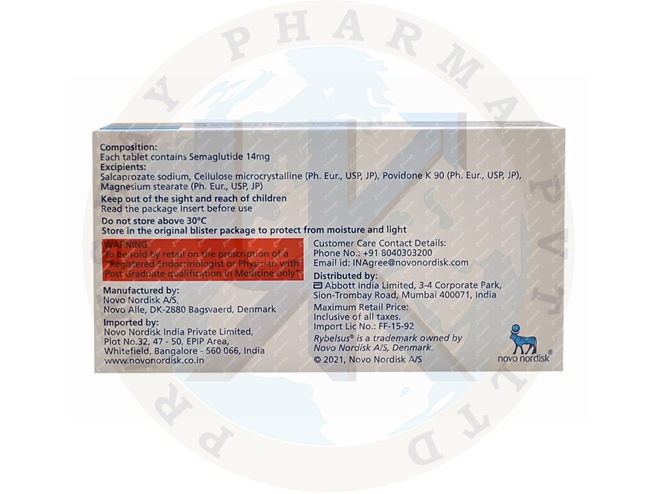 guaifenesin and semaglutide Rybelsus 14 Mg Antidiabetics Glucagon Like Peptide 1 Agonists Ingredients:  Semaglutide (14Mg) at 3870.00 INR in Nagpur