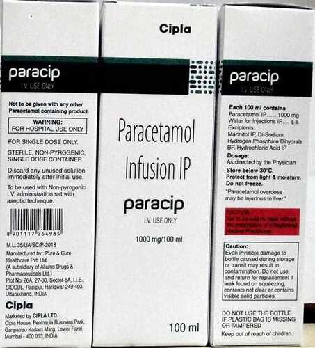 Paracip Iv (paracetamol Iv) At Best Price In Mumbai | Ram Medical Agency