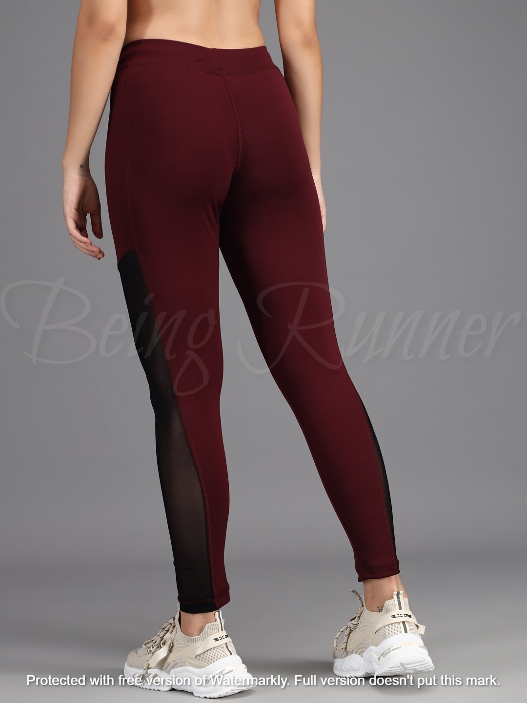Being Runner Trendy Women Mesh Net Yoga Tights With Pocket - Spandex, Slim Fit, Cool Max Fabric, 4 Way Lycra, Summer Sportswear | Customizable Logo, Mesh Net Design