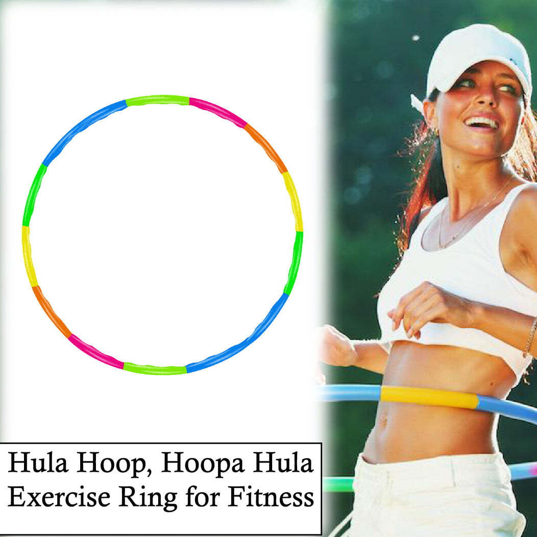Hula Hoop (1664) - Plastic Material, 28-30 Inches Diameter, Multi-color Mix | Fun Exercise Toy For Kids, Customizable With 12 Interlocking Pieces