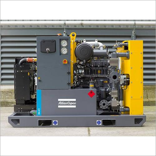 Booster Air Compressor - Mild Steel, Electric Motor , Yellow Finish, Lubricated for Industrial Use