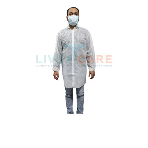 Disposable Lab Coats - Spunbond Nonwoven Pp, Sizes S-4xl, White, Round Collar, Velcro Buttons, Front Zipper/snap/button Options