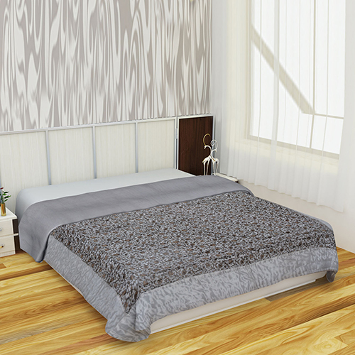 Printed Satin White Quilt