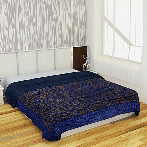 Printed Blue Pure Satin Quilt
