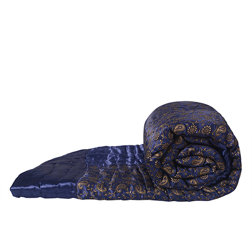 Printed Blue Pure Satin Quilt