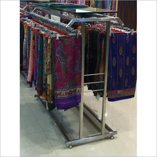 Silver Garments Store Display Racks