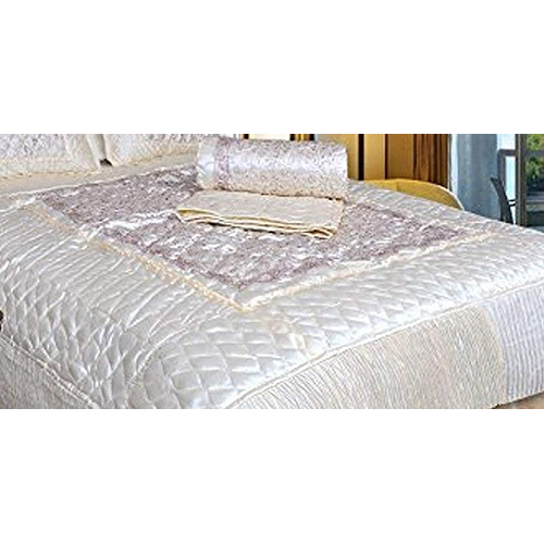Plain Dyed 4pc Vip Print Beige Bedding Set