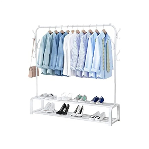 Garment Display Rack - Mdf, 48x48 Inches, White Color | Heavy-duty Supermarket Rack With Eight Shelves, Mobile Design