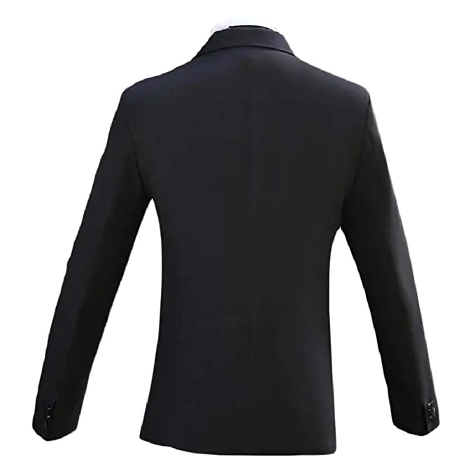 Black Mens Tuxedo One Button Stage Clothes Sequin Glitter Blazer Jacket