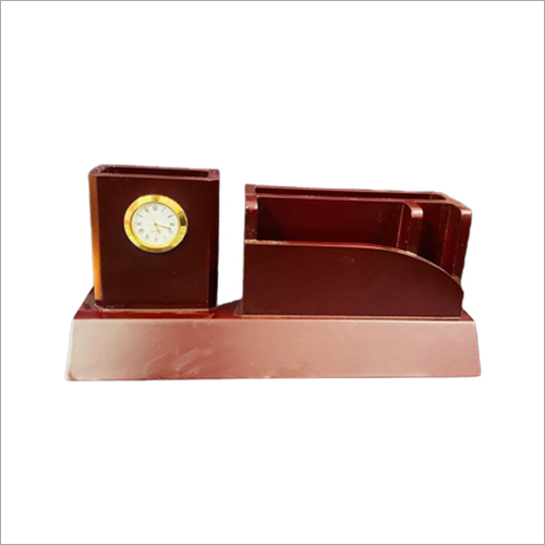 ग्लॉसी एमडीएफ ब्राउन पेन स्टैंड