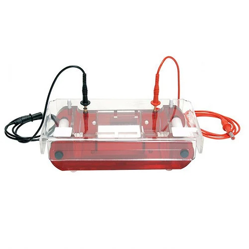 Gel Electrophoresis Equipment - Plastic Material,  Laboratory Usage  | Red Finish, Lightweight Design