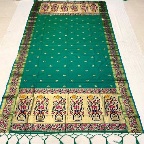 Ladies Printed Dupatta - Butti All Over Mor Parrot Fabric, 2.5m Length, Available In 10 Vibrant Colors | Ethnic Indian Style, Soft Jari And Silk Blend