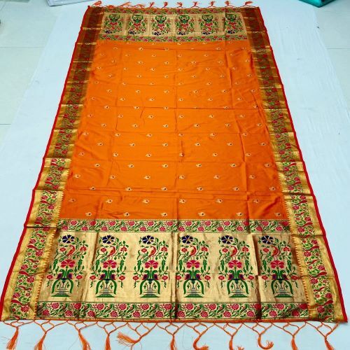 Ladies Printed Dupatta - Butti All Over Mor Parrot Fabric, 2.5m Length, Available In 10 Vibrant Colors | Ethnic Indian Style, Soft Jari And Silk Blend