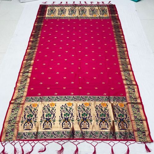 Ladies Printed Dupatta - Butti All Over Mor Parrot Fabric, 2.5m Length, Available In 10 Vibrant Colors | Ethnic Indian Style, Soft Jari And Silk Blend